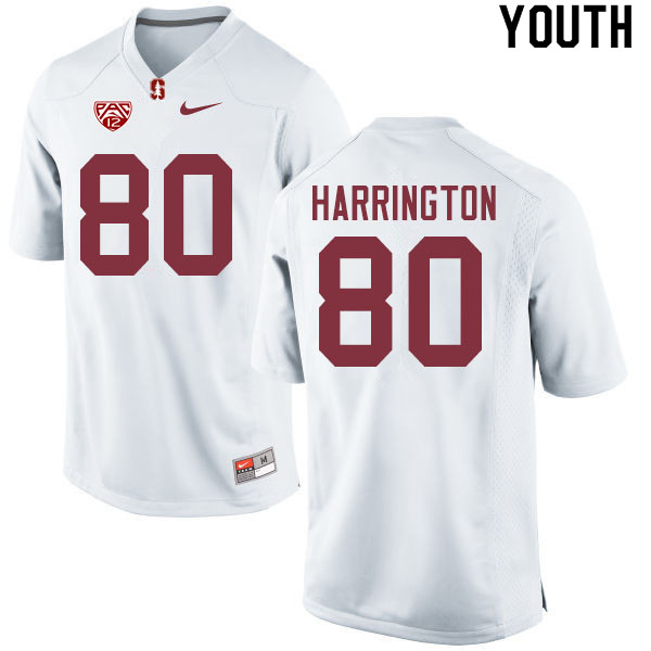 Youth #80 Scooter Harrington Stanford Cardinal College Football Jerseys Sale-White - Click Image to Close